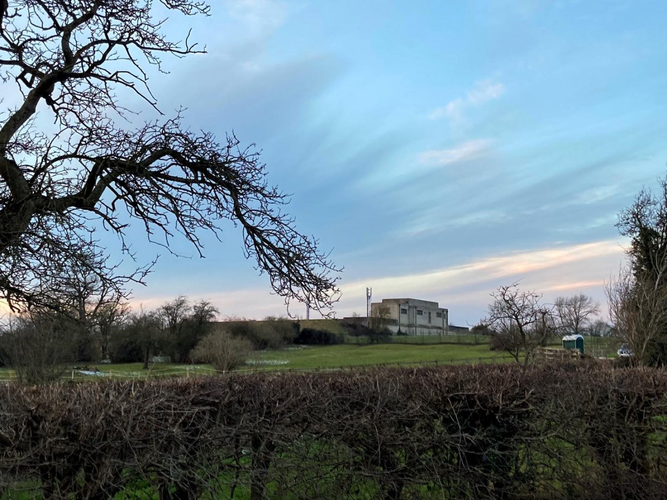 Photograph of Royal Hill fields and reservoir pump house