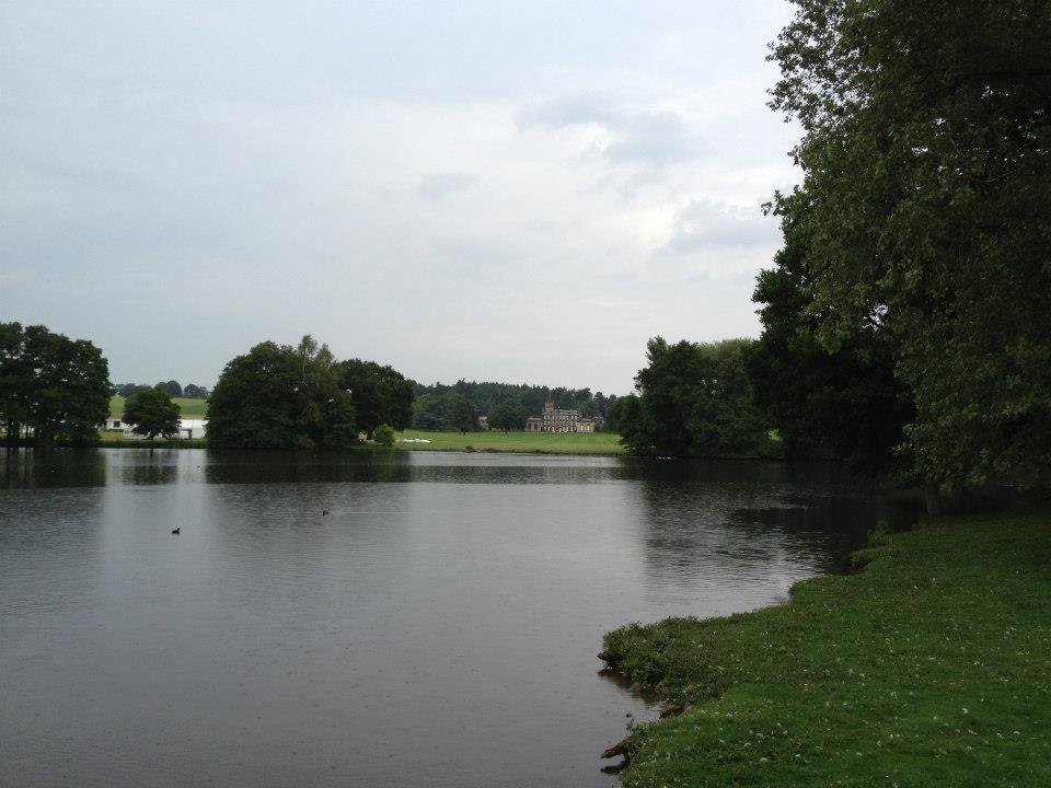 Photograph of Locko Hall viewed from across the lake